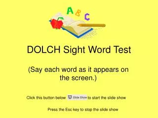 DOLCH Sight Word Test