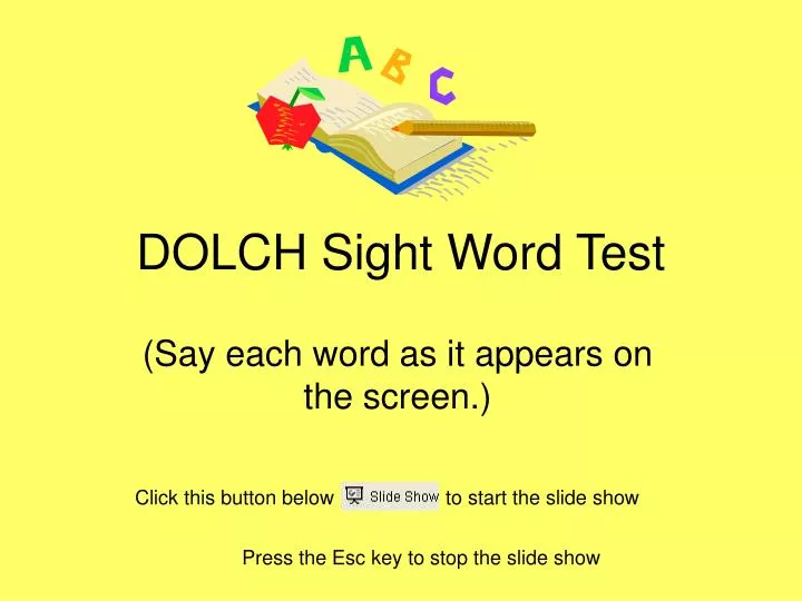 dolch sight word test