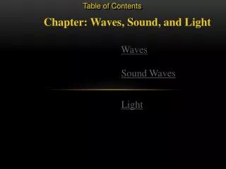 Chapter: Waves, Sound, and Light