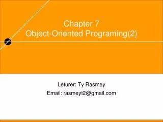 Chapter 7 Object-Oriented Programing(2)