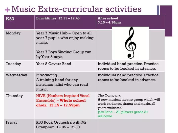 music extra curricular activities