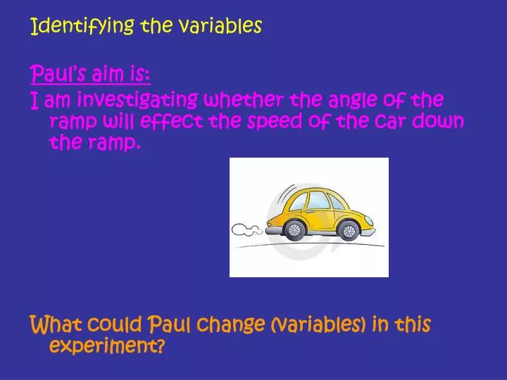 identifying the variables
