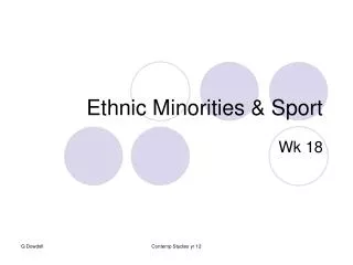 Ethnic Minorities &amp; Sport