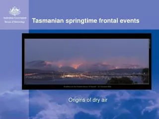 Tasmanian springtime frontal events