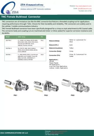 TNC Female Bulkhead Connector