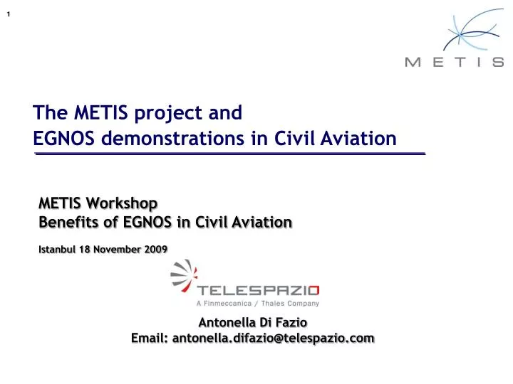 the metis project and egnos demonstrations in civil aviation