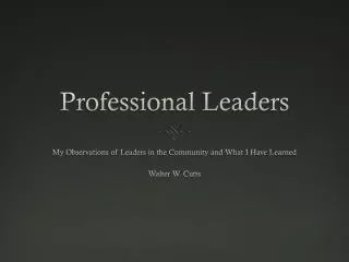 Professional Leaders