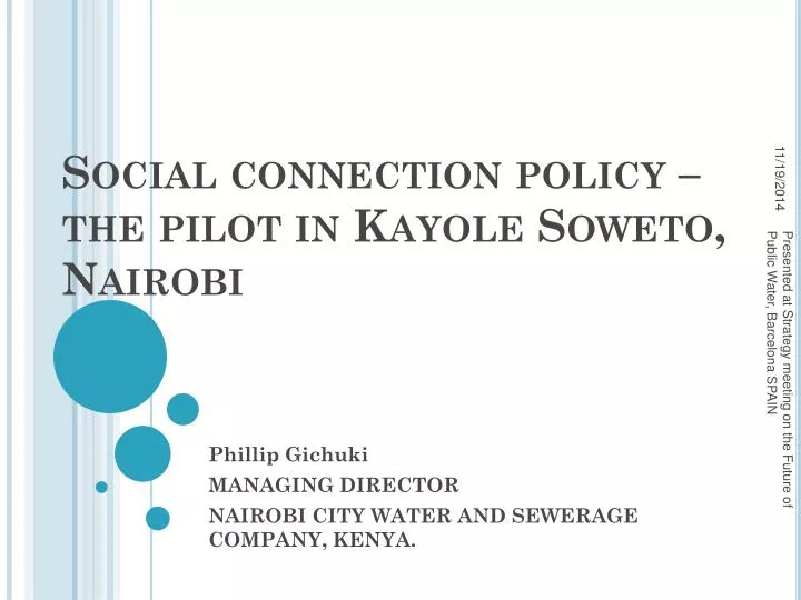 social connection policy the pilot in kayole soweto nairobi