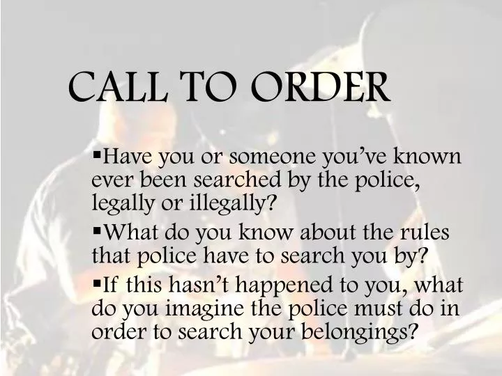 call to order