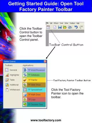 Getting Started Guide: Open Tool Factory Painter Toolbar