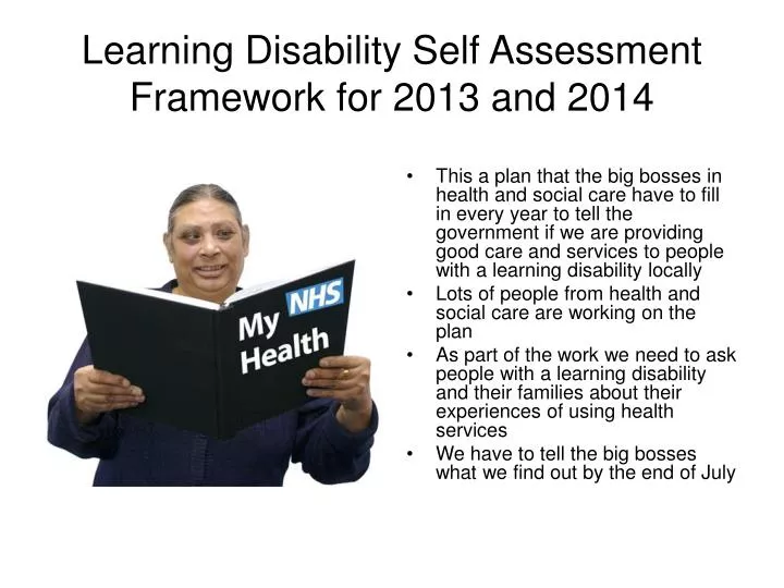 learning disability self assessment framework for 2013 and 2014