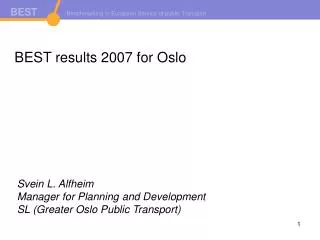 BEST results 2007 for Oslo