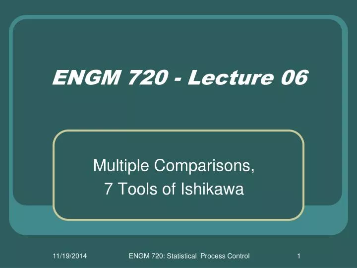 engm 720 lecture 06