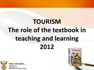 TOURISM The role of the textbook in teaching and learning 2012
