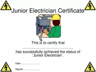 Junior Electrician Certificate