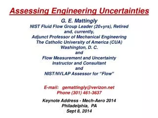 Assessing Engineering Uncertainties