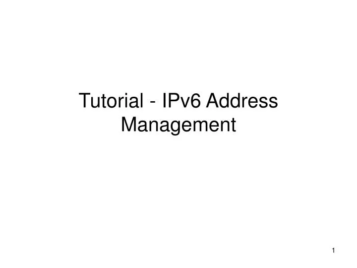 tutorial ipv6 address management