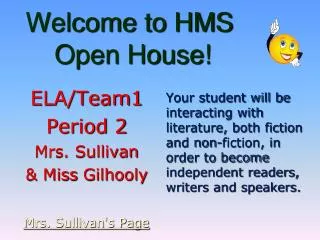 Welcome to HMS Open House!