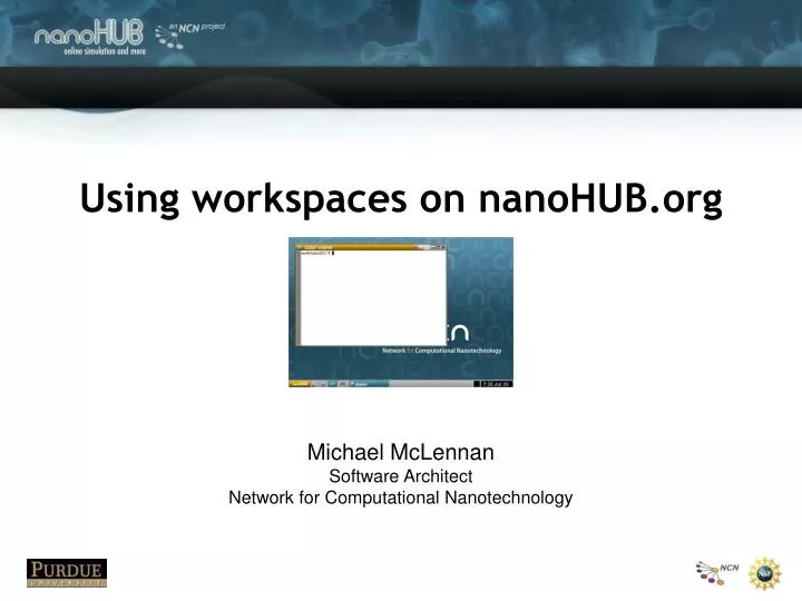 using workspaces on nanohub org