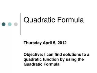 quadratic formula