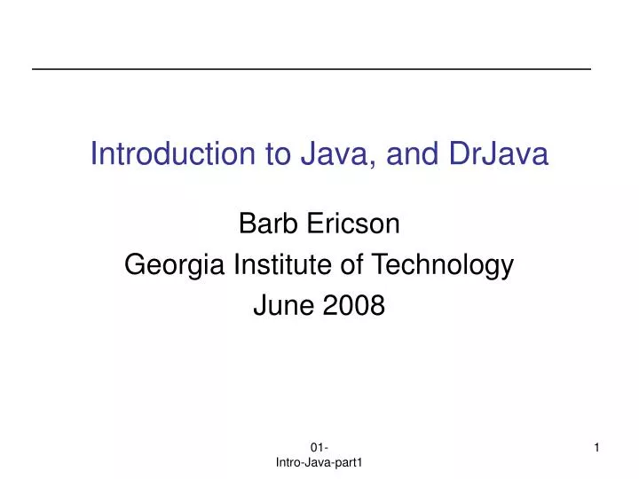 introduction to java and drjava