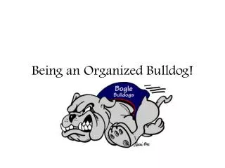Being an Organized Bulldog!