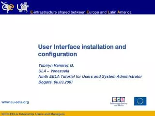 user interface installation and configuration