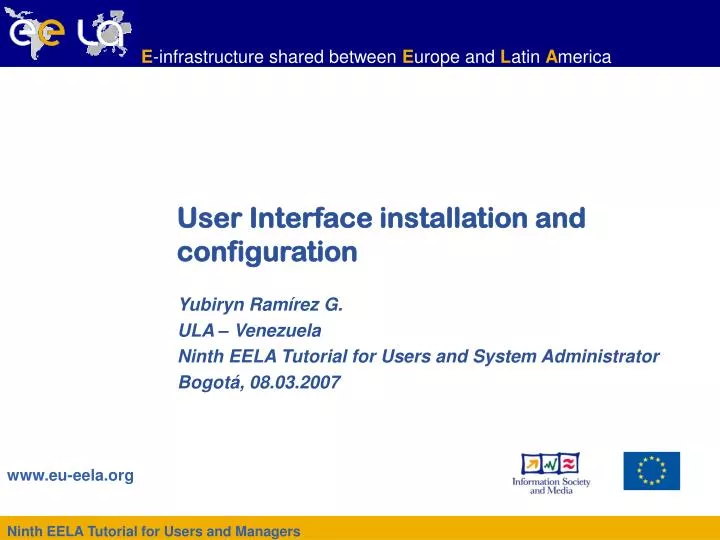 user interface installation and configuration