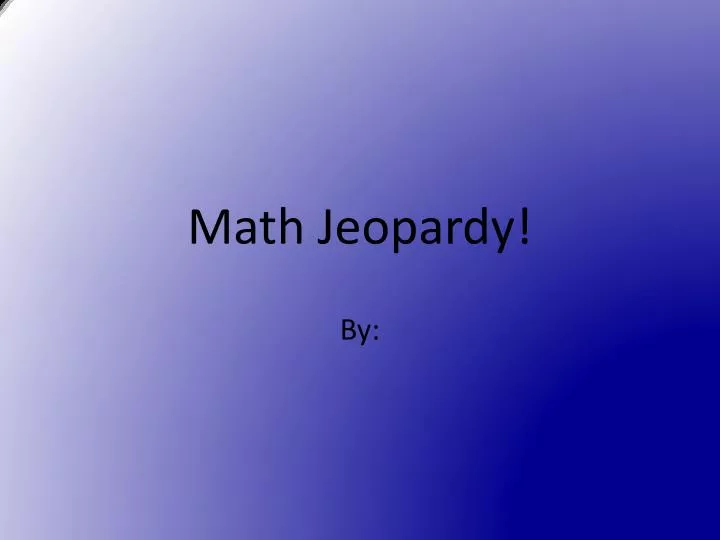 math jeopardy