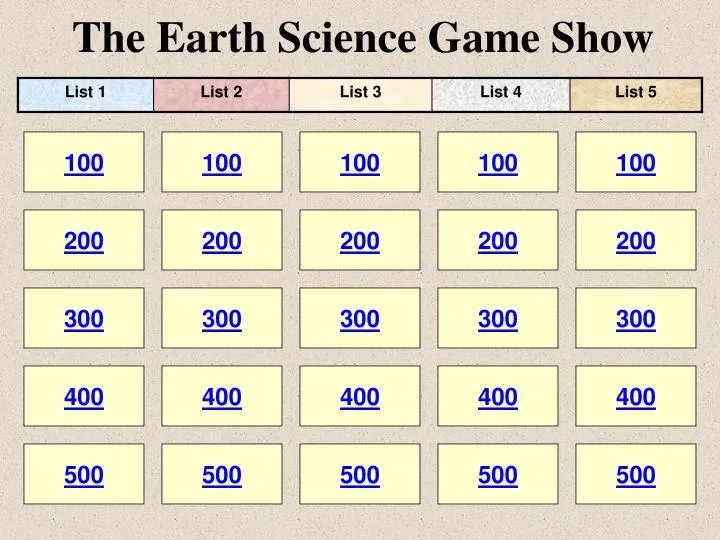 the earth science game show