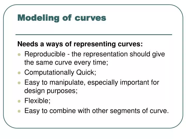 modeling of curves