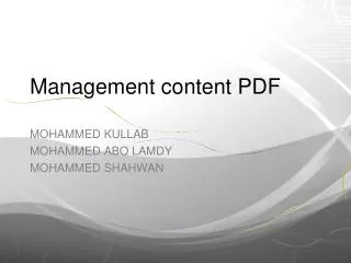Management content PDF