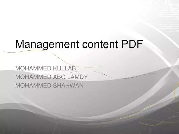 management content pdf