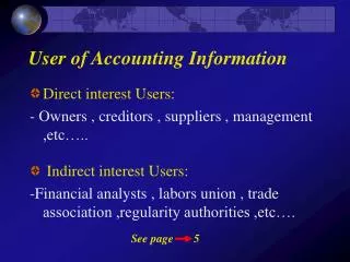 User of Accounting Information