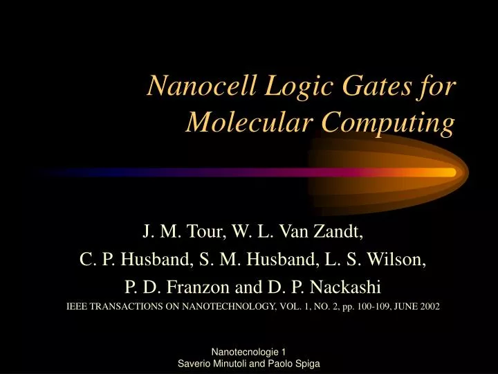 nanocell logic gates for molecular computing