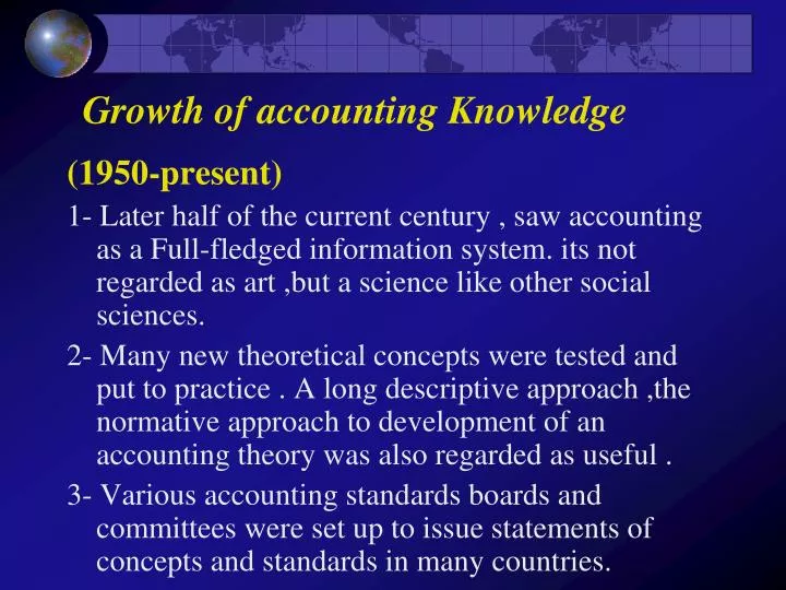 growth of accounting knowledge