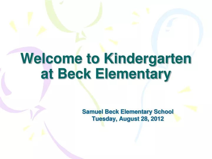 welcome to kindergarten at beck elementary