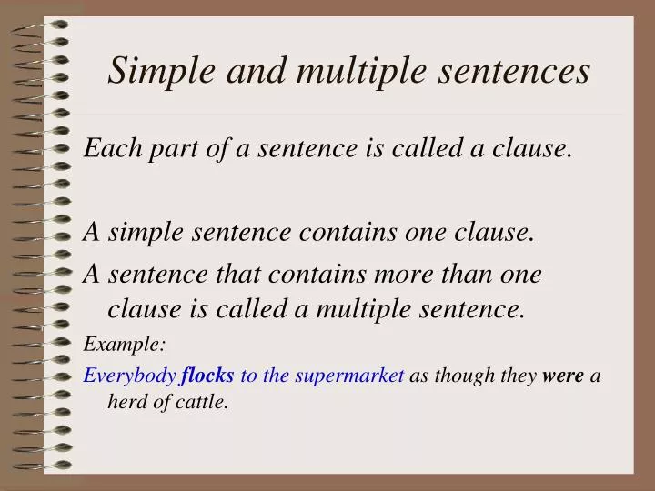 PPT Simple And Multiple Sentences PowerPoint Presentation Free 