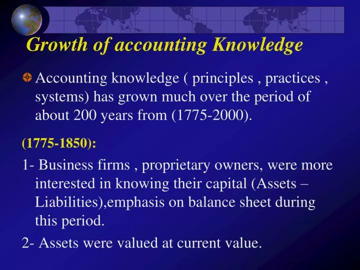 growth of accounting knowledge
