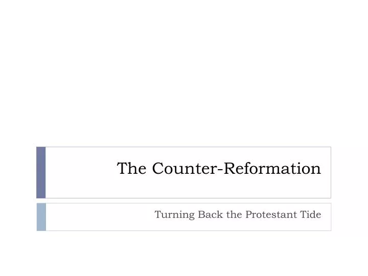 the counter reformation