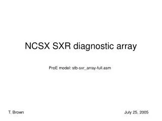 NCSX SXR diagnostic array