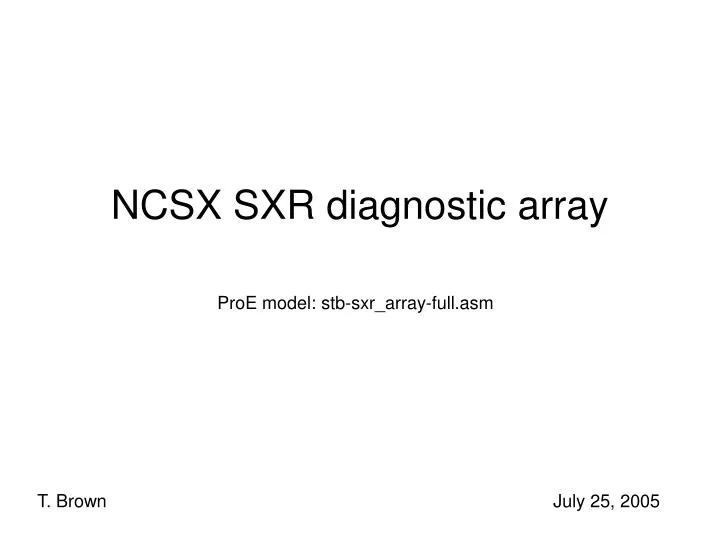 ncsx sxr diagnostic array