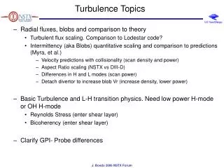 Turbulence Topics