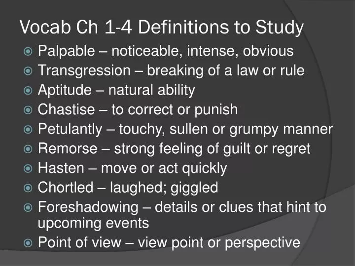 vocab ch 1 4 definitions to study