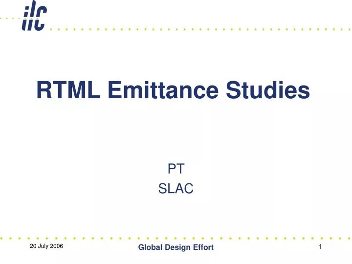 rtml emittance studies