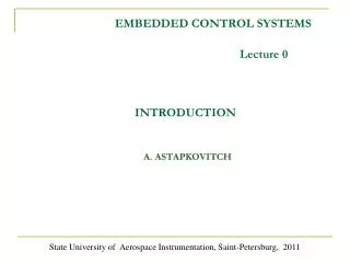 EMBEDDED CONTROL SYSTEMS