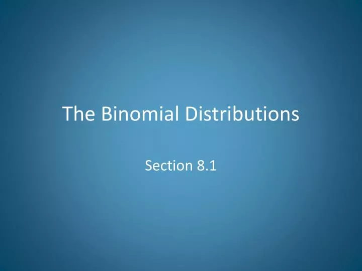 the binomial distributions