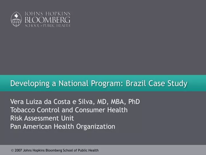 developing a national program brazil case study