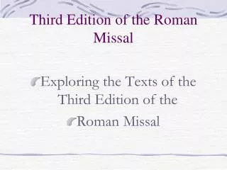 Third Edition of the Roman Missal