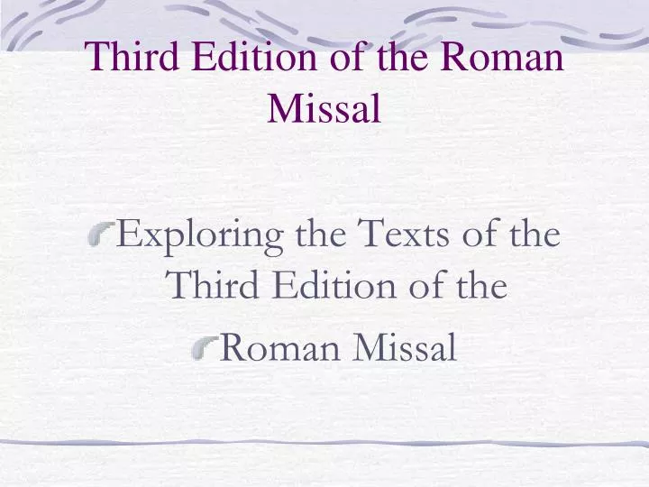 third edition of the roman missal